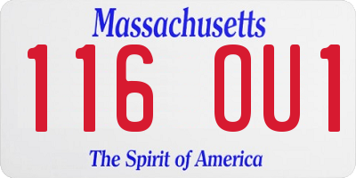 MA license plate 116OU1