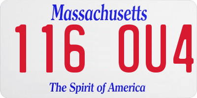 MA license plate 116OU4