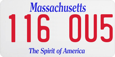 MA license plate 116OU5