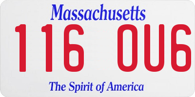 MA license plate 116OU6