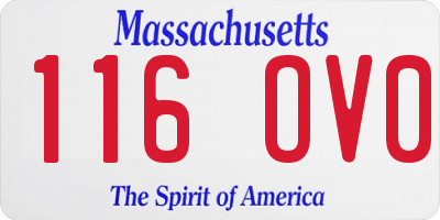 MA license plate 116OV0