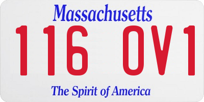MA license plate 116OV1