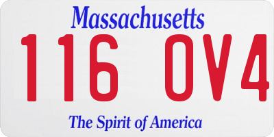 MA license plate 116OV4