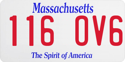 MA license plate 116OV6