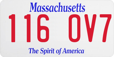 MA license plate 116OV7