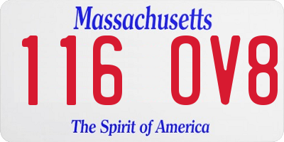 MA license plate 116OV8