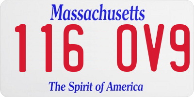 MA license plate 116OV9