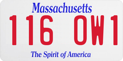 MA license plate 116OW1