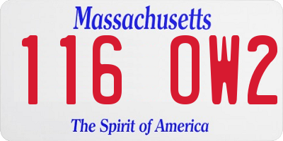 MA license plate 116OW2