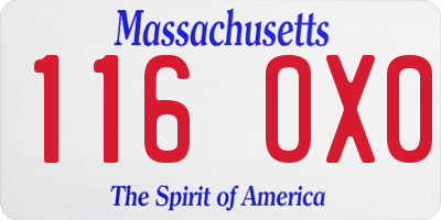 MA license plate 116OX0