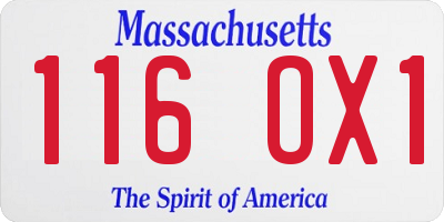 MA license plate 116OX1