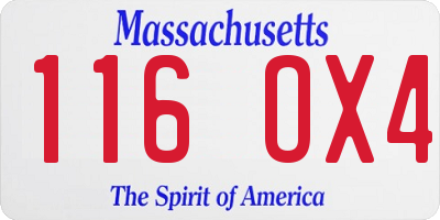 MA license plate 116OX4
