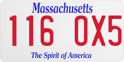 MA license plate 116OX5