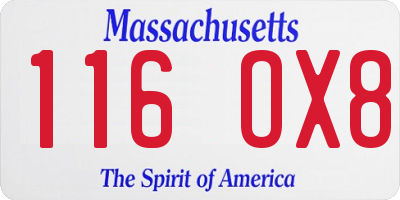 MA license plate 116OX8