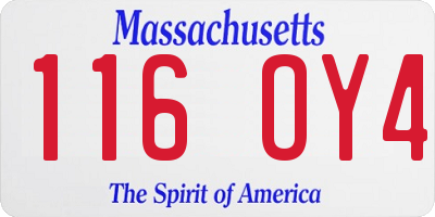 MA license plate 116OY4