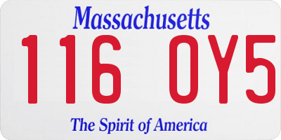 MA license plate 116OY5