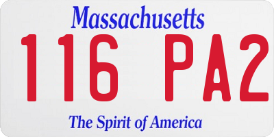 MA license plate 116PA2