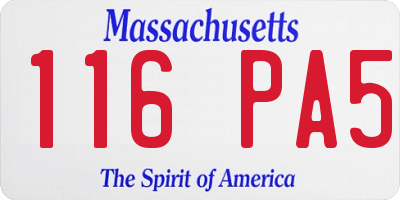 MA license plate 116PA5