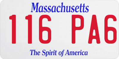MA license plate 116PA6