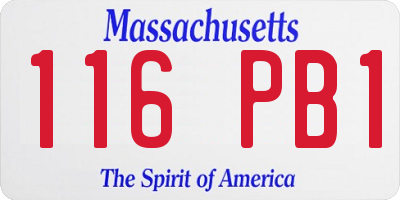 MA license plate 116PB1