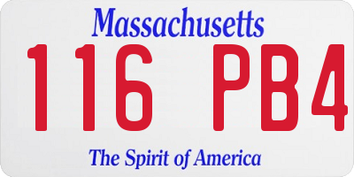 MA license plate 116PB4