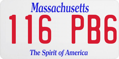MA license plate 116PB6