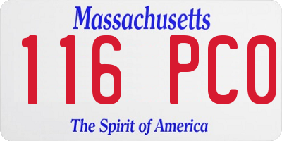 MA license plate 116PC0