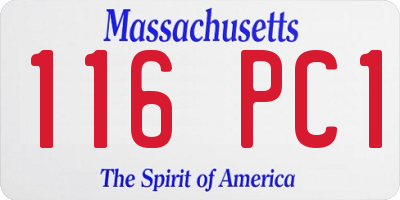 MA license plate 116PC1