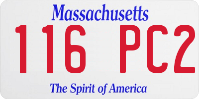 MA license plate 116PC2
