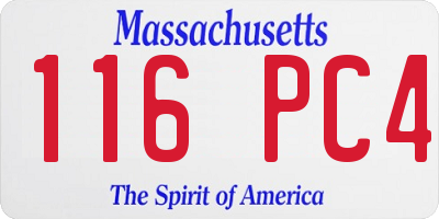 MA license plate 116PC4