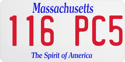 MA license plate 116PC5