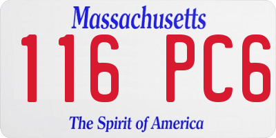 MA license plate 116PC6