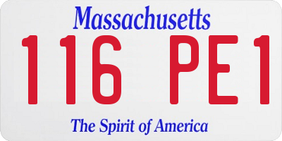 MA license plate 116PE1