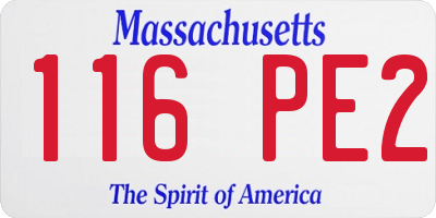 MA license plate 116PE2
