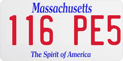 MA license plate 116PE5