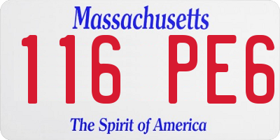 MA license plate 116PE6
