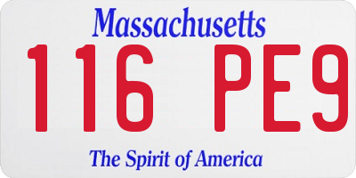 MA license plate 116PE9