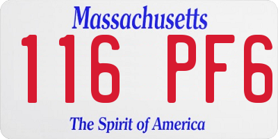 MA license plate 116PF6