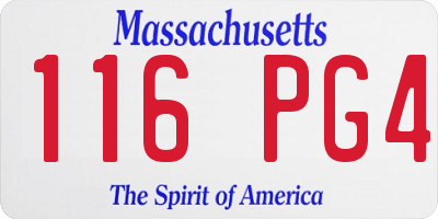 MA license plate 116PG4
