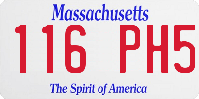 MA license plate 116PH5