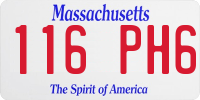 MA license plate 116PH6