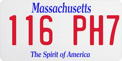 MA license plate 116PH7