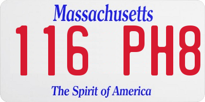 MA license plate 116PH8