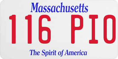 MA license plate 116PI0