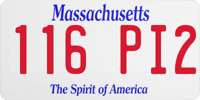MA license plate 116PI2