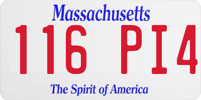 MA license plate 116PI4
