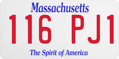 MA license plate 116PJ1