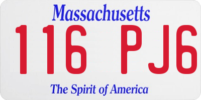 MA license plate 116PJ6