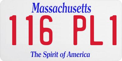 MA license plate 116PL1