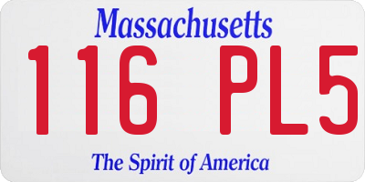 MA license plate 116PL5